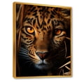 thumbnail image 2 of Designart "Gaze Of The Golden Stalker Leopard Portrait II" Animals Leopard Floater Framed Canvas Prints, 2 of 5