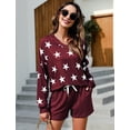 thumbnail image 5 of Purcoar Womens Outfits Set Casual 2 Piece Long Sleeve Tops & Shorts with Pocket Loungewear, 5 of 7