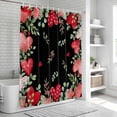 thumbnail image 5 of Valentines Love Heart Shower Curtain Set - 48" x 72" Washable Bathtub Curtain with 12 Hooks, Eucalyptus Red Love Heart Black Waterproof Fabric Stall Shower Curtains for Bathroom/Bathtub Décor, 5 of 6