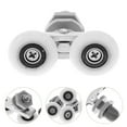 thumbnail image 3 of 8 Pcs Roulettes Doubles pour Porte Coulissante d'Enceinte de Douche en Plastique, Roulettes de Remplacement, 3 of 5