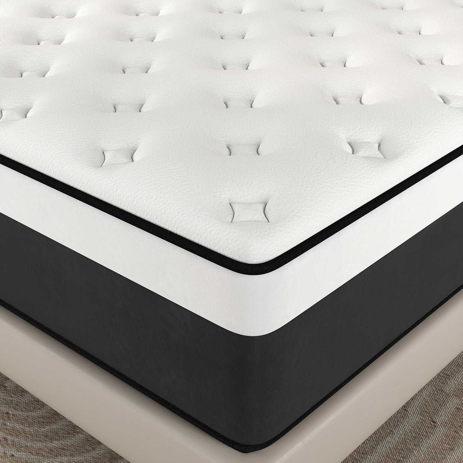 lemontalking 12 inch Hybrid Mattress in a Box, Innerspring and Gel Memory Foam Medium Firm, Full Mattress