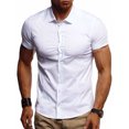 thumbnail image 4 of Rggeeun Shirts For Men Button Sleeve Business Solid Color Casual Male Affairs Short Shirt Turn-Down Mens Shirts Regular Fit Dress Shirt Leisure Tops, 4 of 4