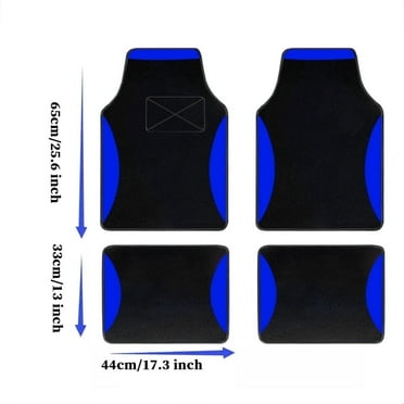 Leadwolf Car Floor Mats Universal for Kia for K5 Blue Velvet Colored Stripe All Weather Front Rear Liner Carpet 4pcs