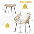 thumbnail image 3 of Costway 3 Piece Patio Bistro Set with Heavy Duty Metal Frame for Balcony Garden & Poolside, 3 of 10