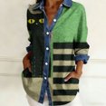 thumbnail image 2 of Bovemsi Oversized Tshirts for Women Comfort Denim Collar Front Patchwork Long Sleeve Button Detail Tops for Women Trendy XXL, 2 of 4