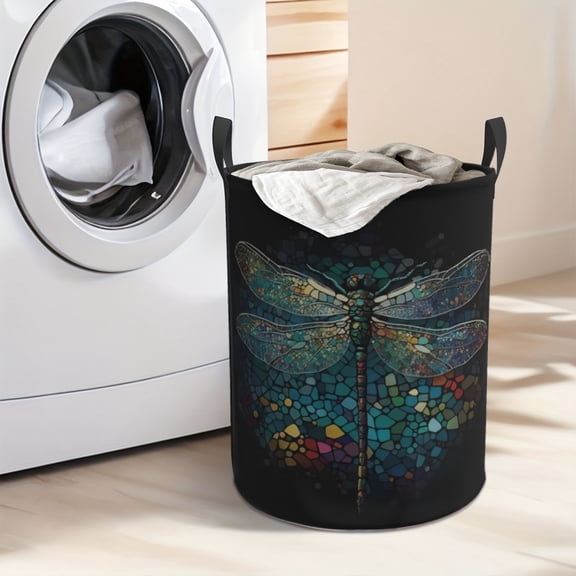 Colorful Butterfly Laundry Basket - A Handle-equipped Foldable Stackable Thick Oxford Cloth Storage Basket, A Multi-functional Organizer for Clothes and Toys