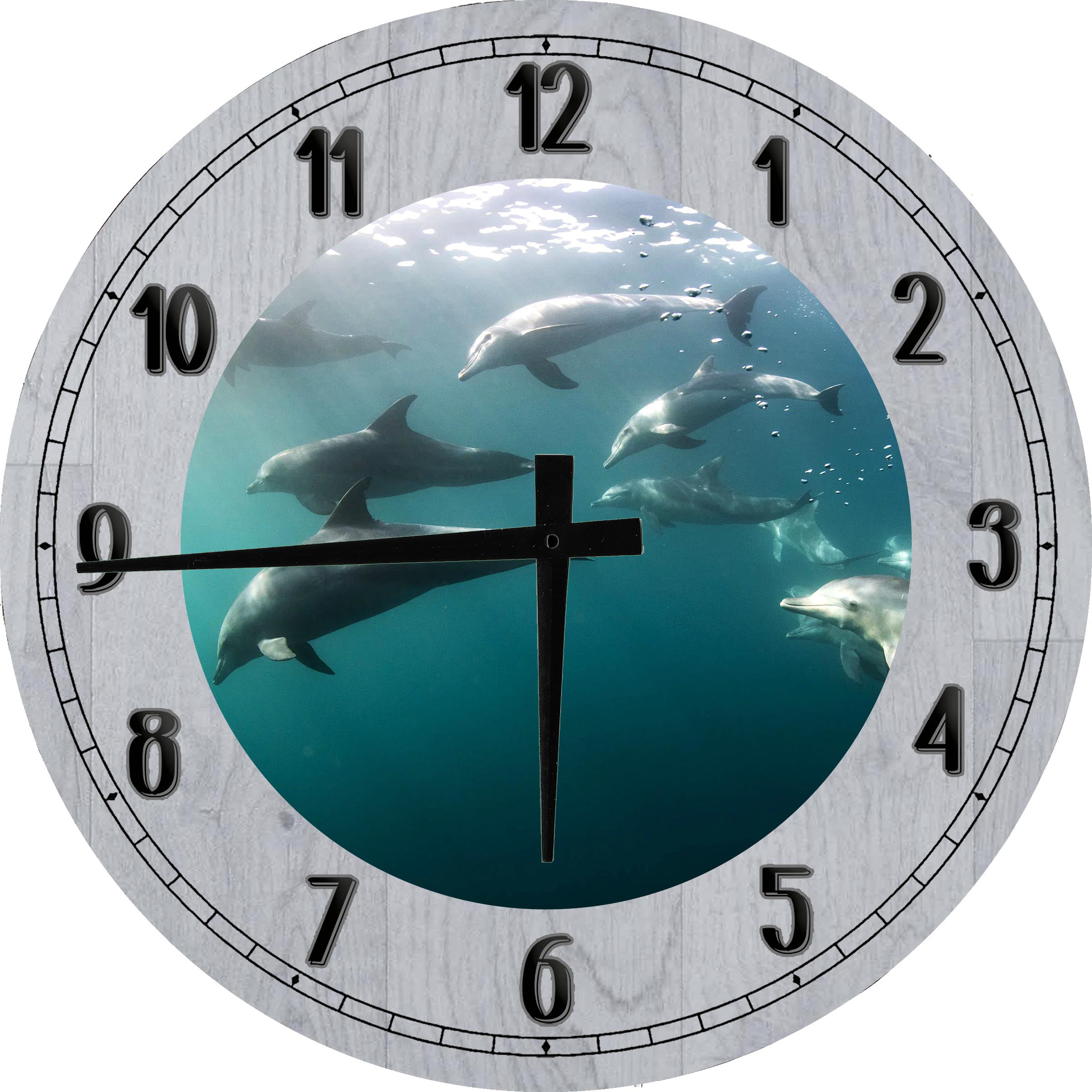 dpp_48980_1 10x10 Wall Clock Dolphin In Atlantis 3dRose Renderly Yours Oceans