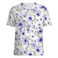 thumbnail image 5 of Floral Colorful Flower Women's Short Sleeve Tops Casual Blouses T Shirt, 5 of 6