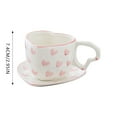thumbnail image 3 of Ceramic Coffee Mug Set with Heart Saucer - 8oz/240ml Cute Irregular Heart Design Latte Cup for Tea Coffee, Office Home Use, Valentine's Day Birthday Gift, 3 of 7