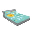 thumbnail image 2 of Ambesonne Saying Fitted Sheet & Pillow Sham Set, Weather Elements Slogan, Full, Pale Blue Pale Blue, 2 of 2