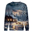 thumbnail image 3 of Brondbend Tops for Men Christmas Mens Shirts Casual Long Sleeved Crew Neck Pullover Print Stylish Blouse Loose Fit Festival Clothes Multicolor, 3 of 4