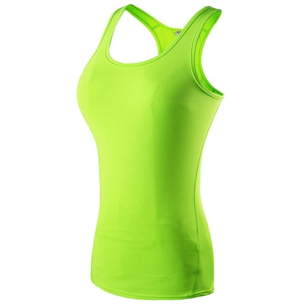 US Women Yoga Tops Activewear Tank Top Racerback Vest Tank Tee Sleeveless Shirts Compression Plus Size Sports Gym Jogging Running Long Workout