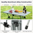 thumbnail image 2 of Patiojoy Table de Camping Pliante Table de Plage Roulante en Aluminium Pliable avec Sac de Transport Hauteur Réglable à 4 Niveaux Argent, 2 of 7