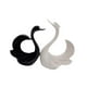 thumbnail image 4 of 2x estatuas de cisne figuras de animales regalos de cumpleaños adornos de resina decorativa esculturas de San Valentín para bookshelf cafe gabinete de Negro, 4 of 8