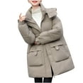 thumbnail image 4 of YueHuiYing Women's Hooded Warm Winter Coat Quilted Thicken Windproof Down Coats Jacket with Hood, 4 of 6
