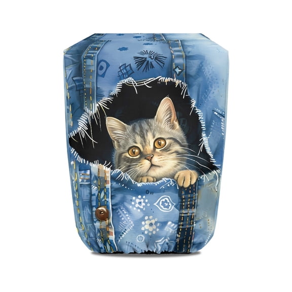 Yuyamidu Cat RV Electric Trailer Jack Cover Waterproof Tongue Cover for RV/Camper/Travel Trailer/Plug Protector Cowboy Electric Tongue Protector with Tight Belt, Blue