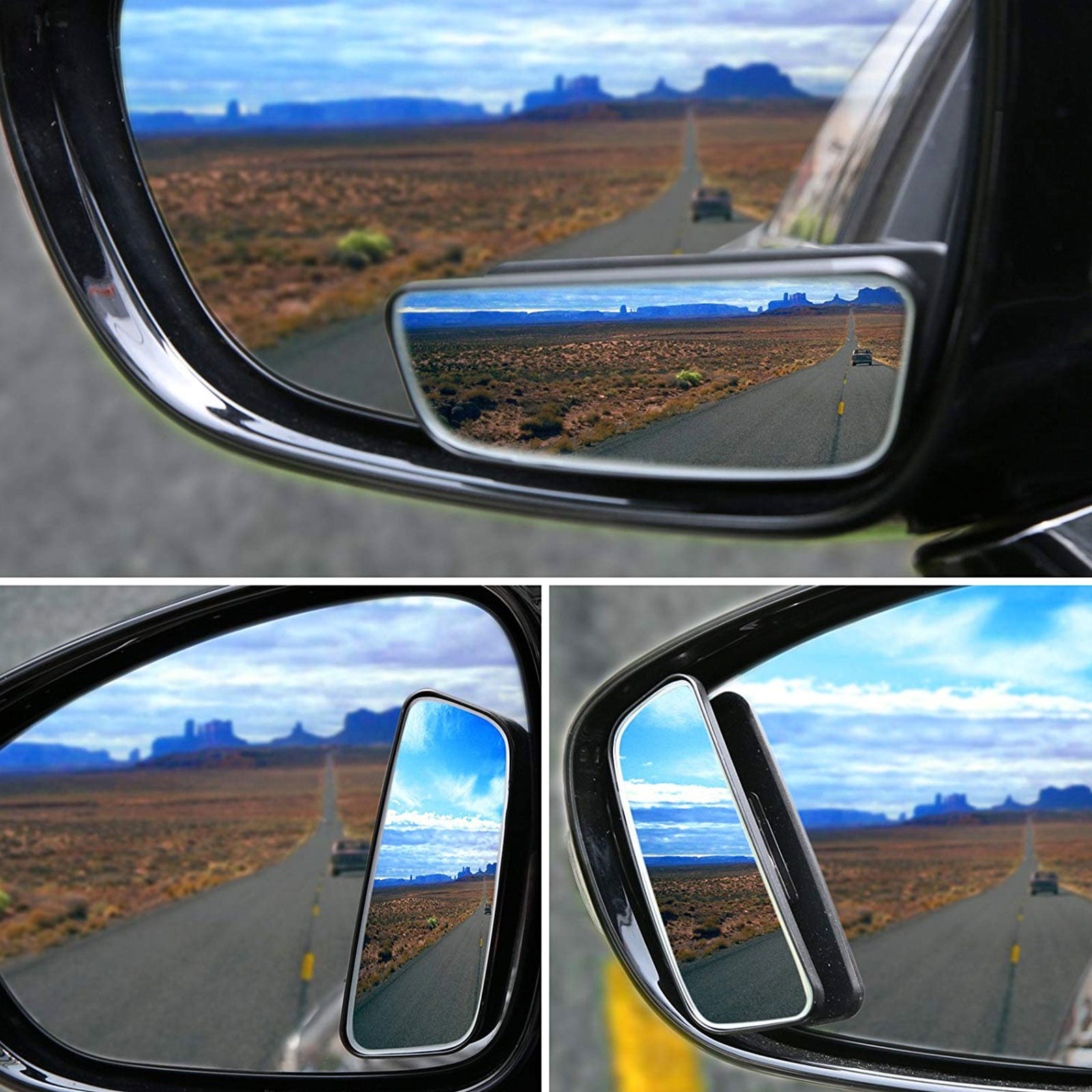 wpOP59NE Automotive Blind Spot Mirrors,1 Pair Frameless Convex Adjustable Car Rear View Mirror Side 360 Degree Rotation Auto Mirrors 