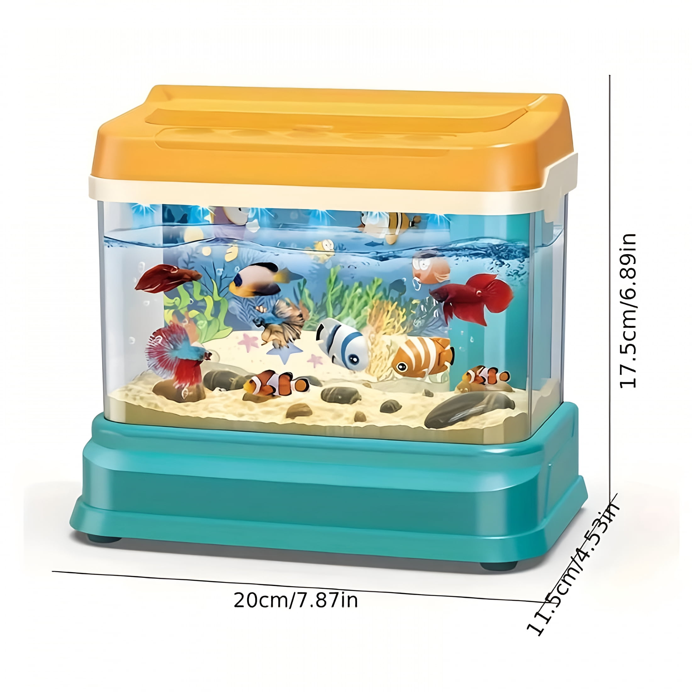 ACDANC Baby Aquarium Toy-Electric Fake Fish Tank Set with 2 Fishing Rods,Music&Led Lights for Toddlers-Perfect Gift for Boys&Girls