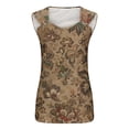 thumbnail image 4 of 2024 Summer Tank Top for Women Fashion Plus Size Sexy Fashionable Casual Printed Camisole Metal Round Neck Top Save to 65% off, 4 of 5