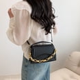 thumbnail image 4 of Bolso de hombro para mujer, estilo retro, clásico, de piel sintética, con hebilla magnética, color negro, 4 of 5
