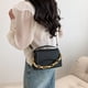 thumbnail image 4 of Bolso de hombro para mujer, estilo retro, clásico, de piel sintética, con hebilla magnética, color negro, 4 of 5