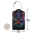 thumbnail image 4 of Honeii Futuristic Cat Warrior Print Leather Luggage Tag for Suitcases,ID Tags,Bag Tags for Luggage,Functional Travel Tag-4 PCS, 4 of 5