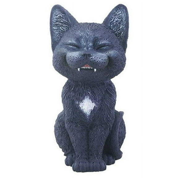 YTC SUMMIT 8638 Teehee Themed Decorative Figurine Statue - Black Laughing Kitty Cat