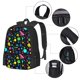 thumbnail image 2 of Balery Geometric 1980s Styled Mochila para hombre y mujer - Tela Oxford 600D resistente - Gran capacidad, resistente al agua, ideal para la escuela, viajes y senderismo, 2 of 6