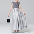 thumbnail image 2 of oqasdz Girls Dresses Sleeveless High Waist Pleated Performance Recital Tutu Outfit for Kids Evening Party Wedding Dress, 2 of 6