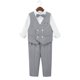 thumbnail image 4 of Odeerbi Niños 4 Pcs Caballero Vestido Formal Traje Chaleco + Traje Pantalones + Corbata + Colgantes Trajes de Boda Conjunto, 4 of 7