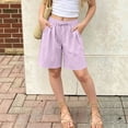 thumbnail image 5 of Amidoa Boys Shorts Solid Color Casual Summer Soft Elastic Waist With Pockets Sports Shorts for Kids Purple Size 5T, 5 of 9