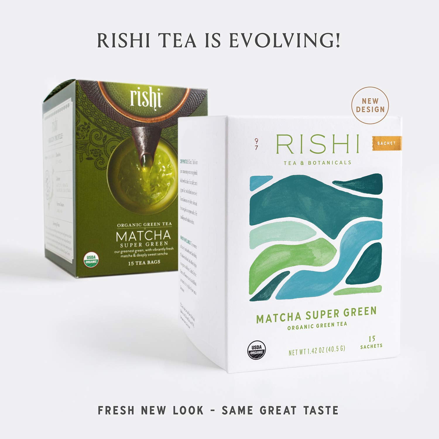Rishi Tea Organic Green Tea Matcha Super Green 15 Tea Bags 1.42 Oz (Pack of 4)