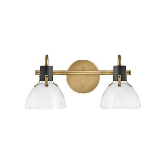 2 Light Bathroom Light Fixture in Industrial and Scandinavian Style-7.5 inches Tall and 18 inches Wide-Heritage Brass Finish Bailey Street Home