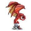 Large Red Attacking Dragon on Cliff Statue Figurine Mythical Fantasy Decoration