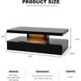 thumbnail image 2 of ARICOEASY LED High Glossy Coffee Table, Modern Coffee Table for Living Room with 16 Colors LED Lights, Black, 2 of 7