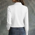 thumbnail image 4 of biudgviw Womens Dress Shirts Formal Fit Long Sleeve Tunic Tops Casual Button Down Collared Satin Blouse for Work Office, 4 of 7