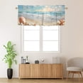 thumbnail image 2 of Coastal Ocean Curtain Valances for Kitchen Windows Summer Starfish Sea Shells on Beach Rod Pocket Valances for Bedroom Living Room Dining Room 54 by 18 in, 1 Panel, 2 of 6