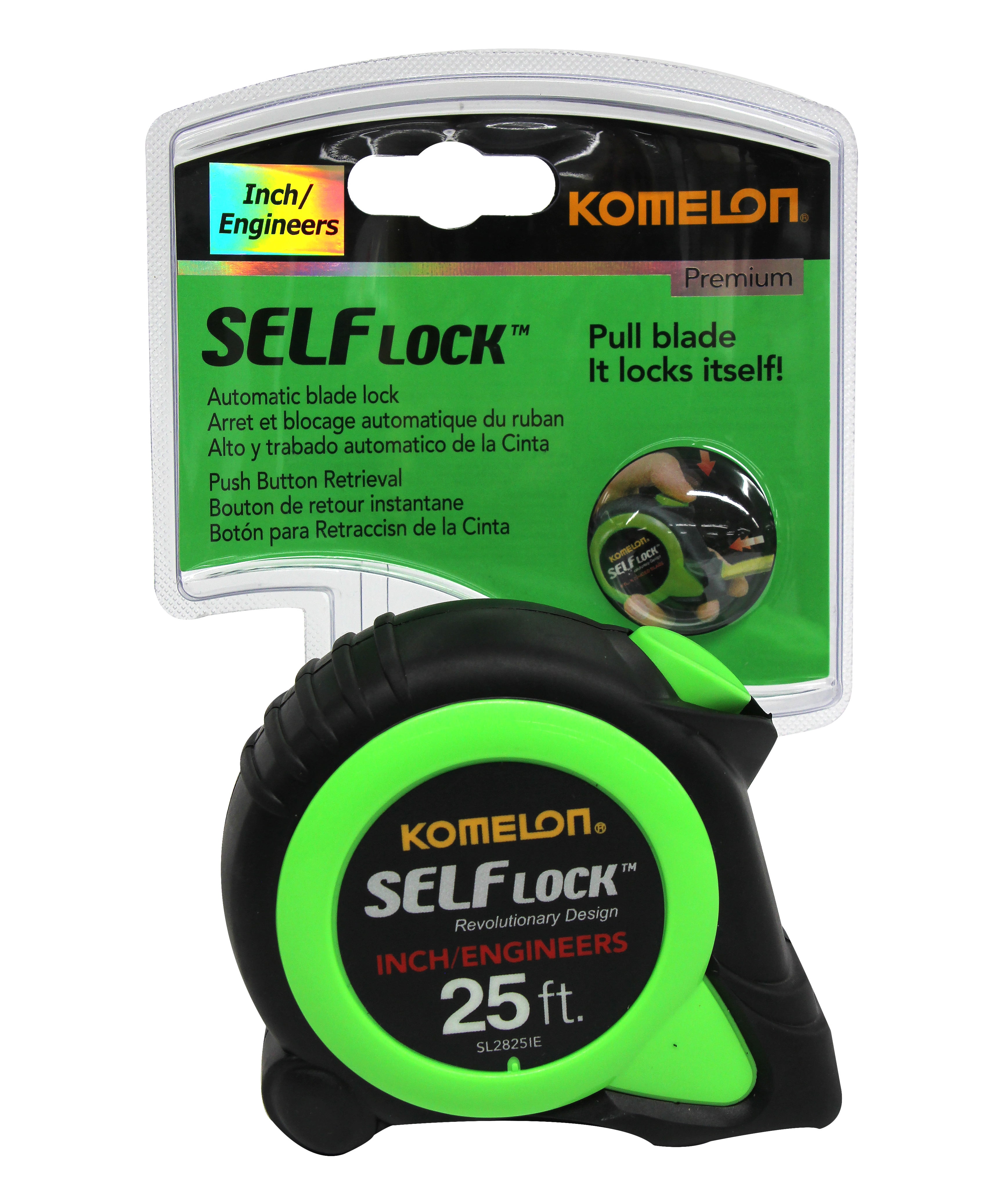 Komelon 25ft Self Lock (Inch/Engineer) Tape Measure