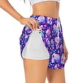thumbnail image 3 of Lsque colorful mushroom Skull rainbow Printed Women's Running Shorts with Liner Pockets,Elastic Quick Dry Workout Athletic Gym Yoga Shorts,Womens High Waist Shorts-XX-Large, 3 of 9
