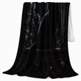thumbnail image 2 of Halloween Black Cat Moon Gothic, Mystical Pet Portrait Pattern, Warm Flannel Blanket for Living Room and Bedroom, Cat Lovers Halloween Gift, Pet Lover Home Decor, 2 of 9