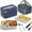 Blue + White, variant on Vabaso Electric Heated Lunch Box 1.8L, 100W Portable Food Warmer - 12V/24V/110V/220V, Stainless Steel, Leakproof - Car, Truck, Work, Travel, Home