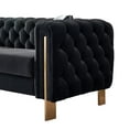 thumbnail image 5 of 84.25" 2-Seat Sofa, Modern Fabric Upholstered Loveseat Couch with Button Tufted Backrest and Armrest, Standard Sofa with Metal Legs and Thicken Seat Cushion for Living Room Office, Black, 5 of 7