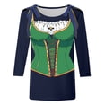 thumbnail image 3 of Oktoberfest Shirt for Women Funny Graphic German Shirts 3/4 Sleeve October Festival Oktoberfest Outfits 2025 Party Themed Tops, 3 of 4