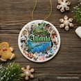thumbnail image 5 of Atlanta Georgia Aquarium and Zoo Watercolor Art Ornament, City Souvenir Gift with Animals and Sea Creatures, 5 of 6
