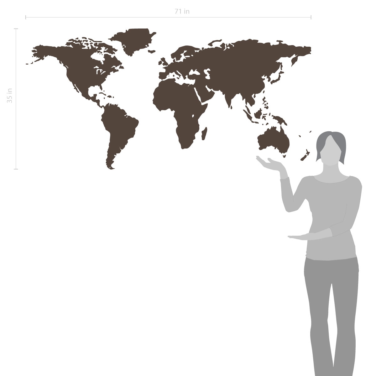 World Map Wall Art Earth Atlas Decal Sticker