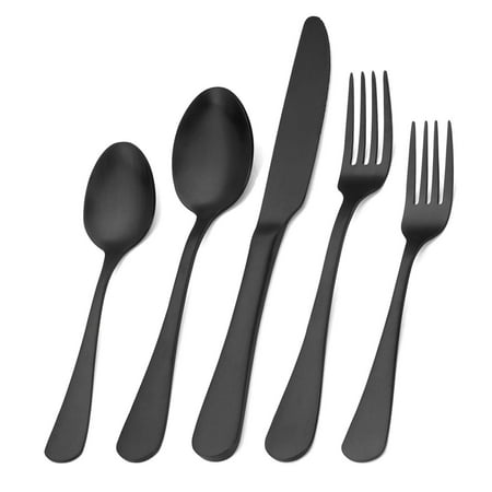 

Black Silverware Set 20 piece Stainless Steel 4 person Kitchen/Home & Dining Tableware Set