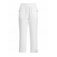 thumbnail image 2 of Nuoqisi Women's Spring Summer Elastic Waist Linen Casual Straight Leg Pants&nbsp;- Breathable Natural Fabric Trousers for Seasonal Wear, 2 of 5