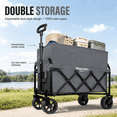 thumbnail image 4 of Upgraded Expandable Dual-Layer Utility Wagon with 5" All-Terrain Wide Wheels, Heavy Duty Collapsible Wagon for Camping, Shopping and Gardening, 220lbs Capacity Foldable Garden Cart,, 4 of 8