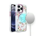 thumbnail image 3 of For iPhone XR Design Quotation [Magnetic Circle] Transparent Shockproof Hybrid - Floral C, 3 of 4