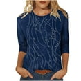 thumbnail image 2 of Neewe 3/4 Length Sleeve Womens Tops Casual V Neck Shirts Soft Basic Tees Business Work Blouses, 2 of 9